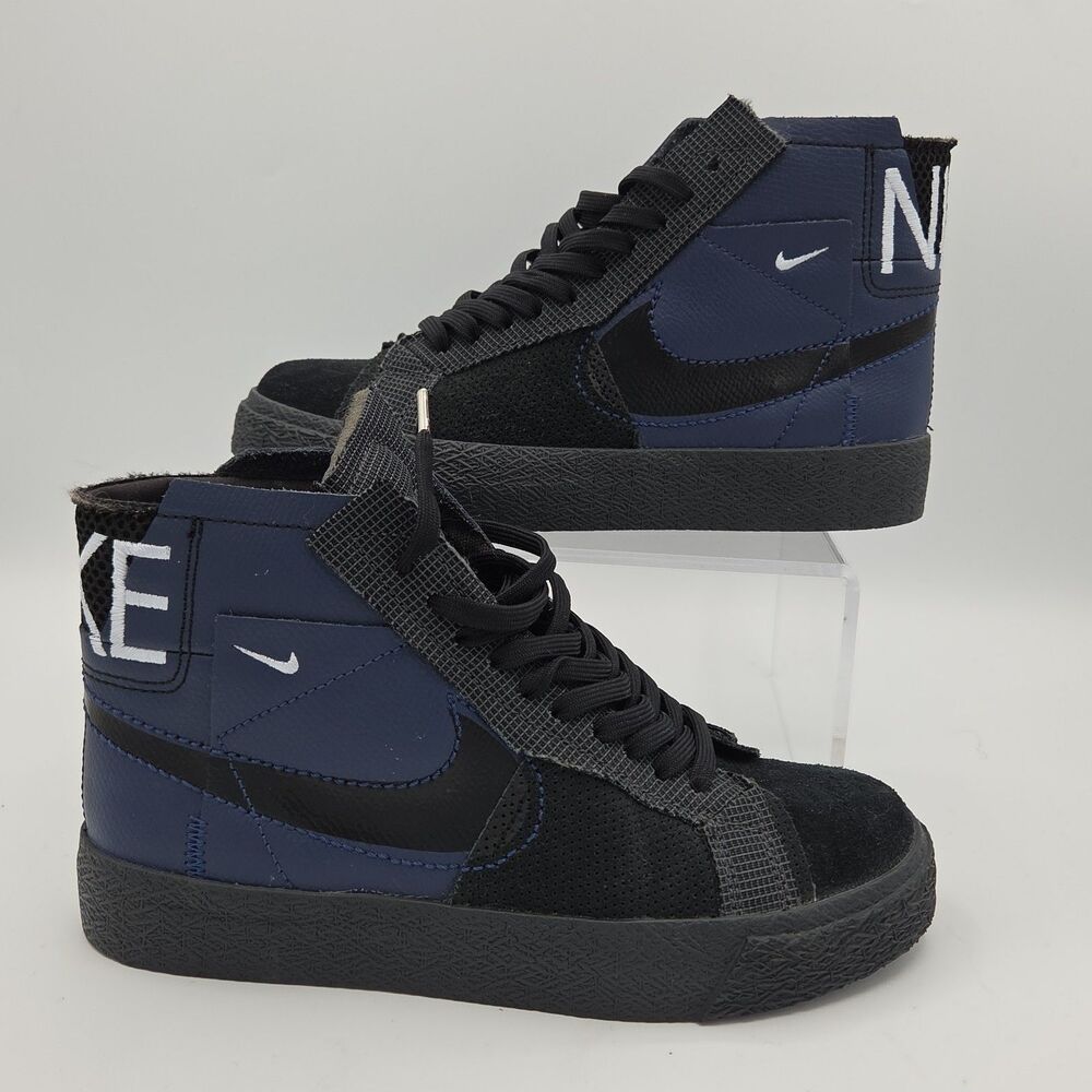 Nike SB Blazer Mid Premium Navy Black Deconstructed Sneaker Youth 4 Women 5.5